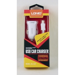 Зарядное устройство для IPHONE 5 авто 5V 1A LDNIO C-17-IP5 + USB