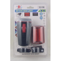 Фонарь для велосипеда YZ-1196 (1больш.+ ярк. перед.+ задн. 5 диод.) 