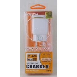 Зарядное устройство для SAMSUNG сетев. 2,4A MOXOM-V8 KH-22-V8 2USB