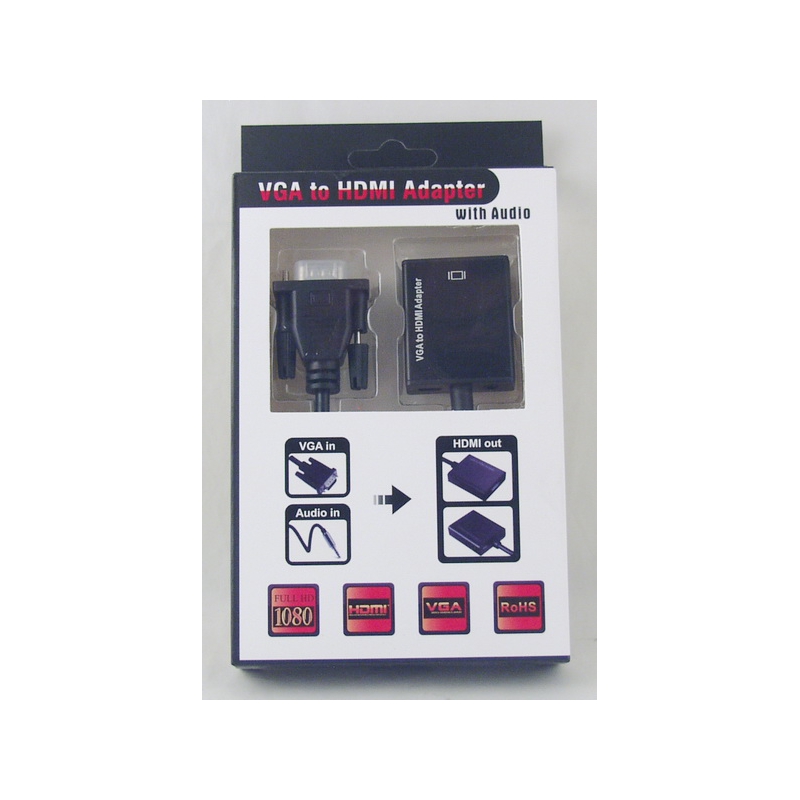 Переходник VGA-HDMI+V8+AUX (5138) с шнуром