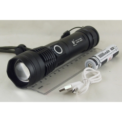 Фонарь светодиодный (1 мощ., акк.+ шнур microUSB) 6000W FA-K71-P50 zoom