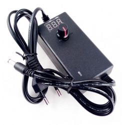 Блок питания (3-24V 1A) №323A толст. штекер (5,5*2,5) с вольтметром 