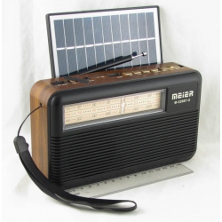 Радиоприёмник M-520BT-S (FM,,AM,SW) SD, USB встроен. аккум. Bluetooth солнечн., лампа