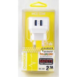 Зарядное устройство для IPHONE5 сетев. 2,4A MOXOM KH-18Y-I5 2USB