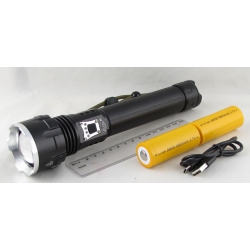 Фонарь светодиодный (1 мощ., 2 акк.26650, шнур microUSB) 8000W H-859-P90 zoom 