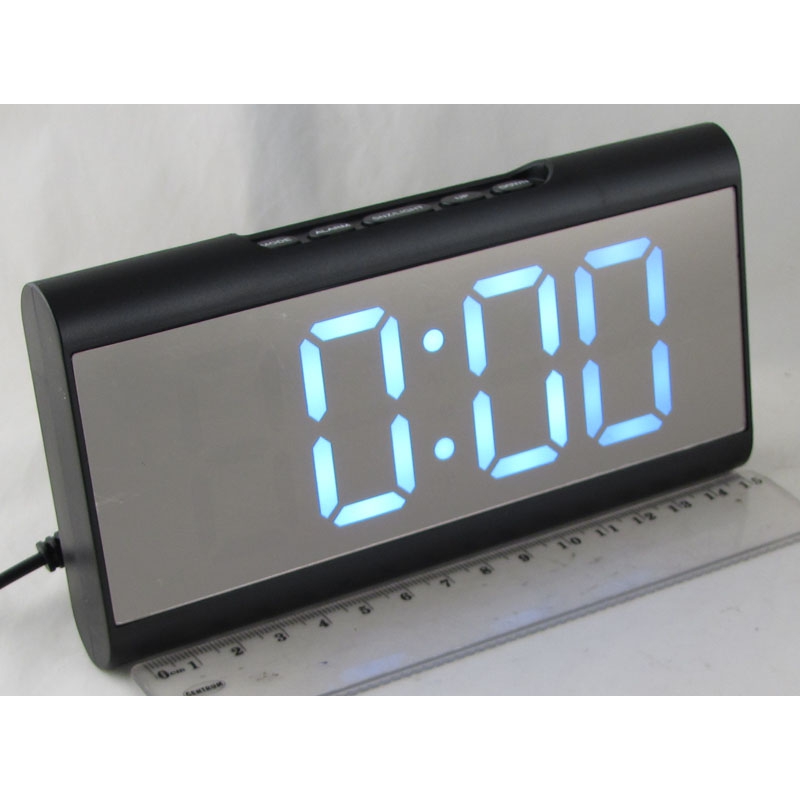 Часы-будильник электронные DT-6098-6 (белые цифры)