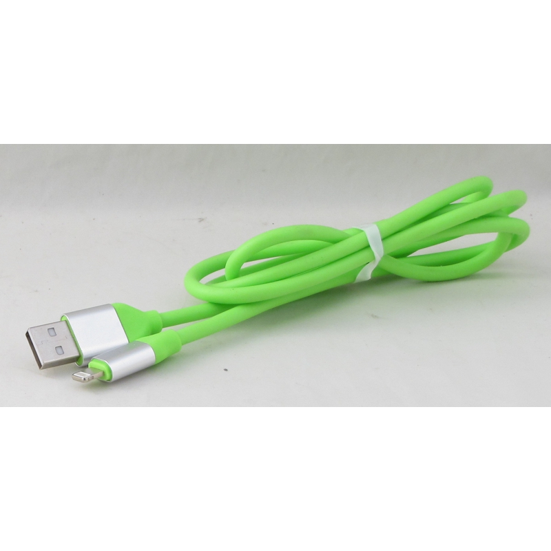 Шнур для IPHONE5 1м R-32-IP силиконовый зеленый