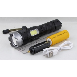 Фонарь светодиодный (1 мощ., акк.26650 + шнур microUSB H-845-P100 zoom ??