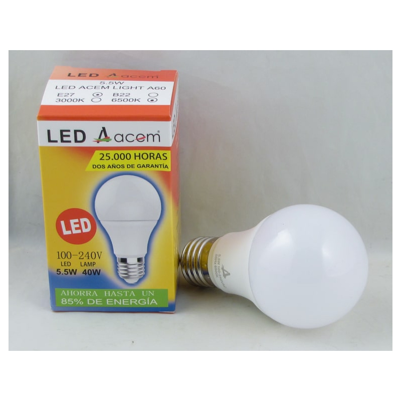 Лампа светодиодная 5,5W E27-6500K