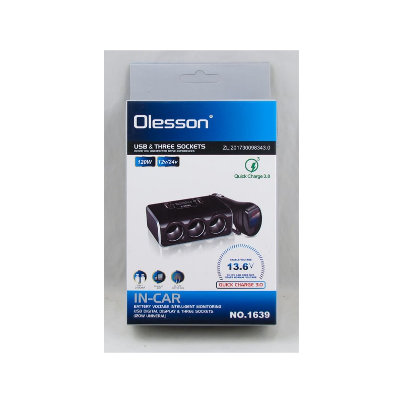 Разветвитель прикурив. (3 вых.) 1639 Olesson с вольтметром ??