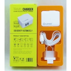 Сетевое зарядное устройство для IPHONE 5 2,4A A-2203-I5 1м, 2USB LDNIO