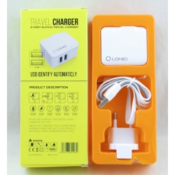 Сетевое зарядное устройство для SAMSUNG 2,4A A-2203-V8 1м, 2USB LDNIO