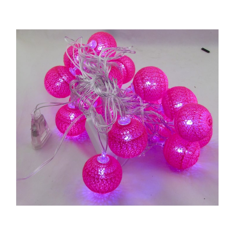 Гирлянда 20L (25мм) розовые (прозрачный шнур) 8 реж. V25-20