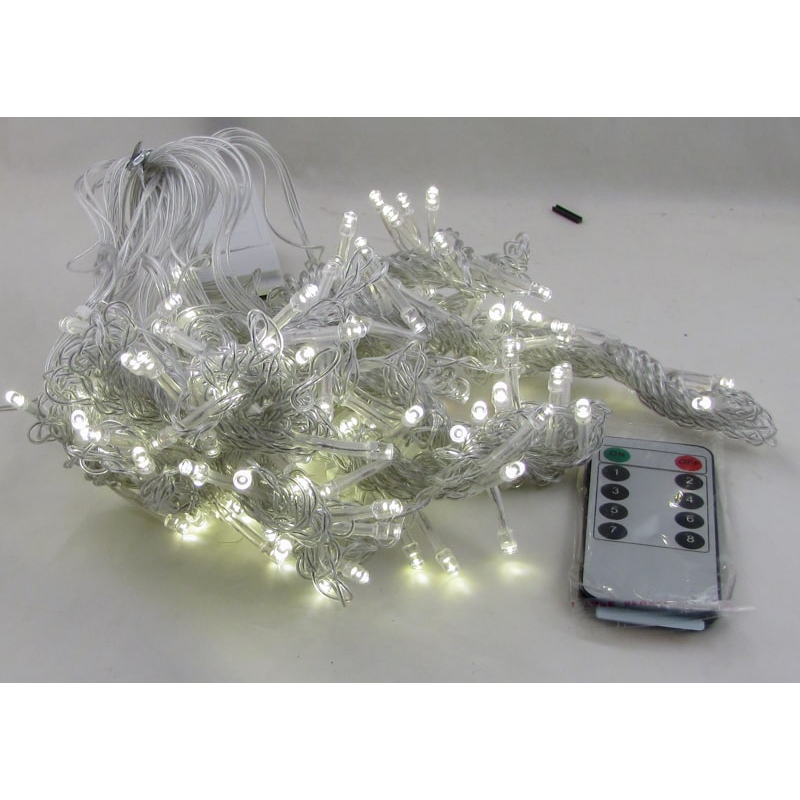 Гирлянда 320L (шторки) с пультом тепл. белые