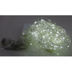 Гирлянда 200 7мм (шторки) теплые белые (шарики + бисер) C200-7B 3*2м