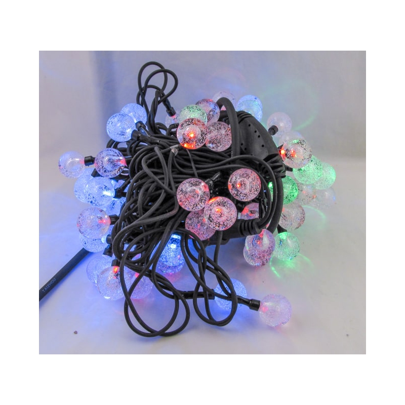 Гирлянда 100L 10м (25мм) разноцв. уличные прозрачн. (черный шнур) V25-10CT