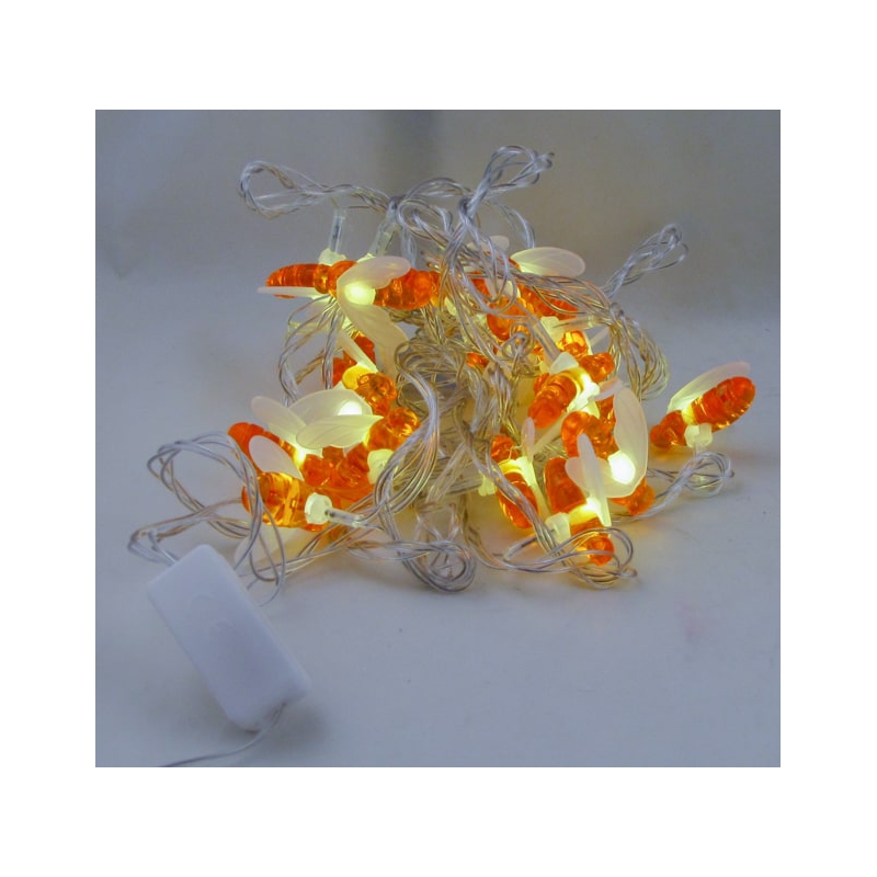 Гирлянда 40L 4м теплые белые (красные пчелки)