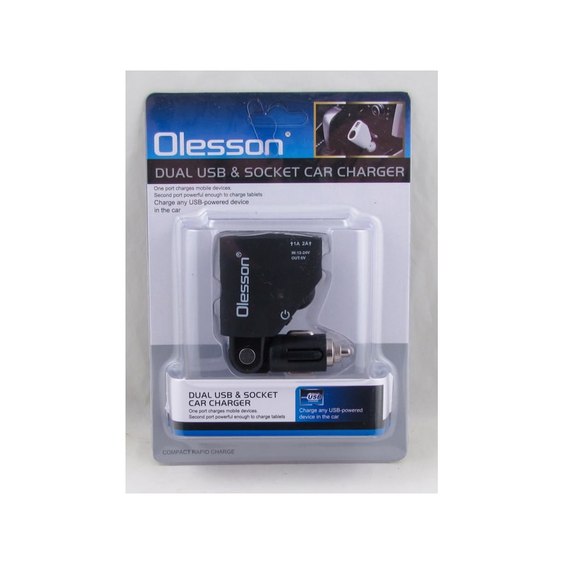 Разветвитель прикурив. (1 вых.+ 2USB) 1351 Olesson