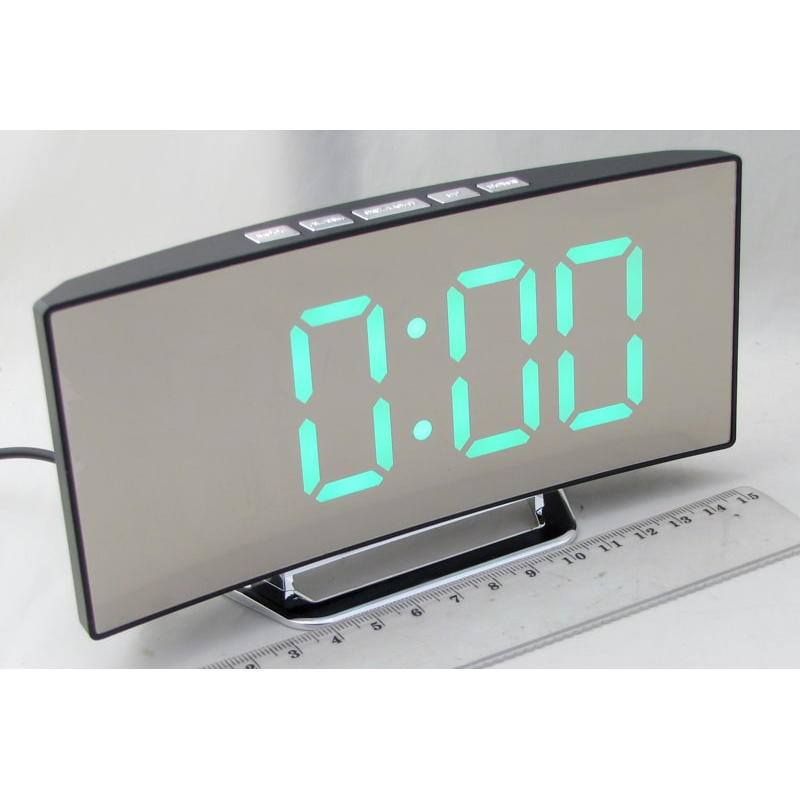 Часы-будильник электронные NA-6091-2 (зеленые цифры)