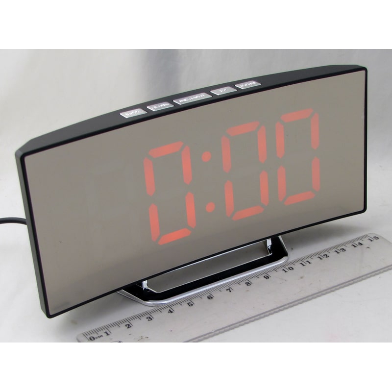 Часы-будильник электронные NA-6091-1 красные цифры)