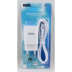 Сетевое зарядное устройство с кабелем LIGHTNING 2,1A MR-21-IP5 белое 1,2м, 1USB