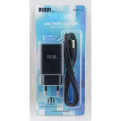 Сетевое зарядное устройство с кабелем SAMSUNG 1,2м 2,1A MR-21-V8 черное, 1USB