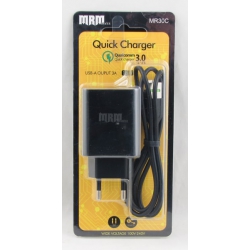 Сетевое зарядное устройство для TYPE-C 5 5V 3,1A MR-30-TC черное 1,2м, 1USB 3,0 быстр. зарядка