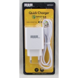 Сетевое зарядное устройство для TYPE-C 5 5V 3,1A MR-30-TC белое 1,2м, 1USB 3,0 быстр. зарядка