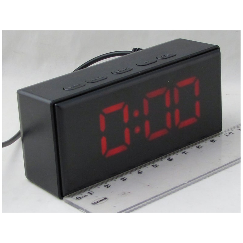 Часы-будильник электронные NA-6093-1 красные цифры)