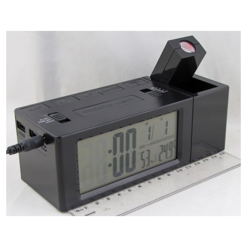 Часы  говорящ. с подсвет. №8390 проекционные (с темп., календ.)