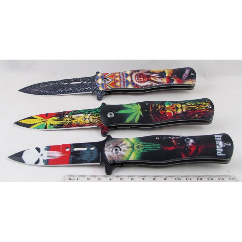 Нож 0013 (A-0013D) раскладной с рисунком