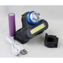 Фонарь головной/велосивед. HY-T608 (1 ярк.+ 1 больш.+ аккум.+ micro USB) zoom