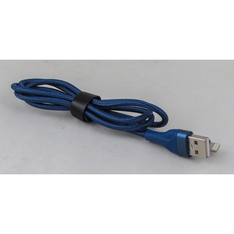 Кабель LIGHTNING 1м X-35-IP тканевый синий