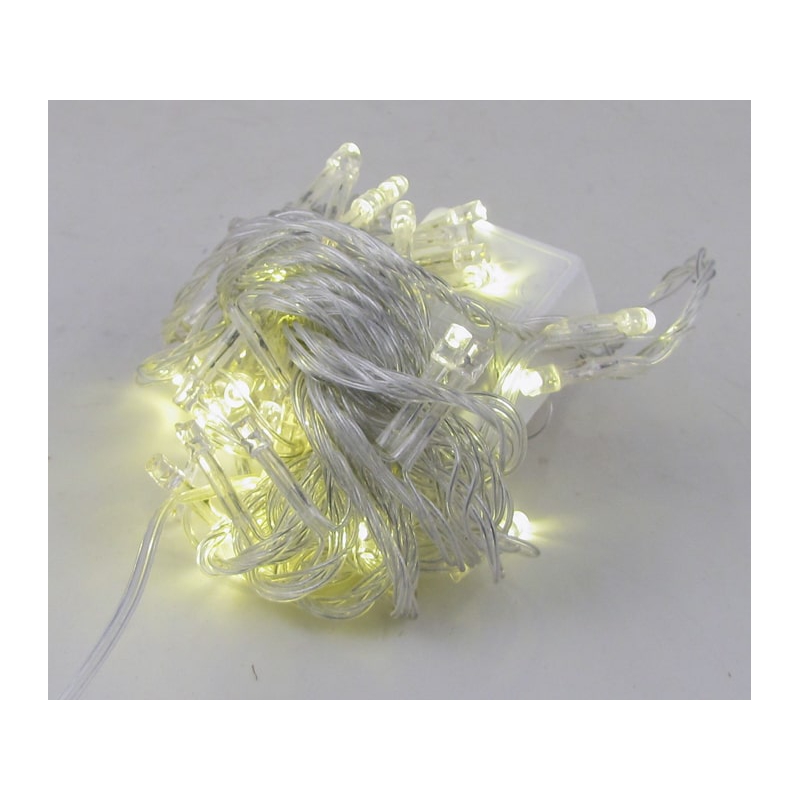 Гирлянда 100 светодиод (6 мм) теплые белые прозрачн. NEW