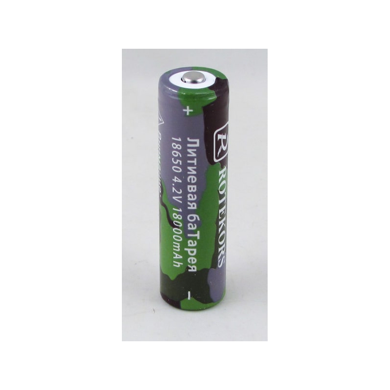 Аккумулятор для фонарика №18650 18000mA ROTEKORS комуф.