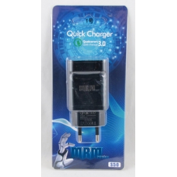 Сетевое зарядное устройство 5V 3A 1USB S-50 QC3.0 черный блист.