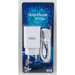 Сетевое зарядное устройство с кабелем SAMSUNG 3A S-50-V8 белый 1USB QC3.0