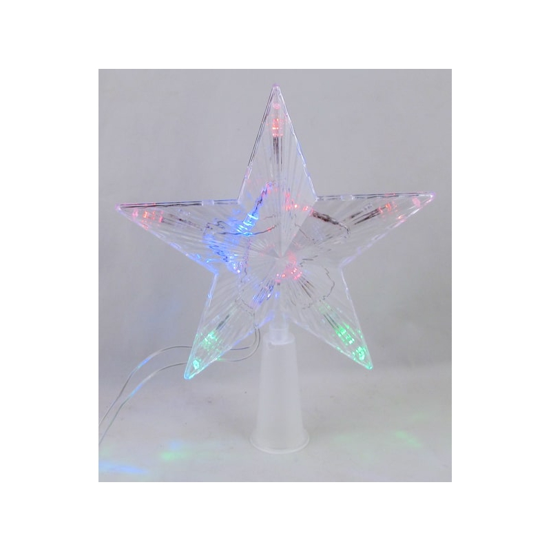 Звезда на елку средняя светодиод. разноцветная W2-2