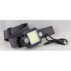 Фонарь головной HT-217 (1 ярк.+ 9 больш.+ мигалка, шнур TYPE-C)