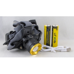 Фонарь головной HT-189 (1 ярк., 2 акк.+ microUSB) zoom