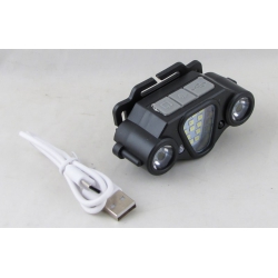 Фонарь головной YT-1866 (18 больш.+ 2 линзы, акк., шнур TYPE-C) бесконтактный