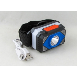 Фонарь головной P-003 (1 ярк.+ 4 желт.+ 1 синяя, аварийка, акк., шнур TYPE-C)