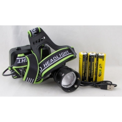 Фонарь головной HT-220-TG (1 ярк.,3 акк.+ шнур microUSB) zoom ??