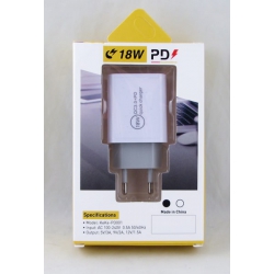 Сетевое зарядное устройство PD-001 5V 3A/9V 2A/12V 1,5A 18W белый быстрая зарядка