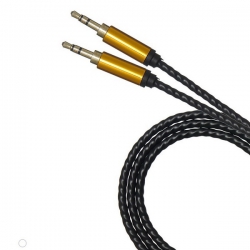 Шнур AUX (Джек 3,5 - Джек 3,5) 1м JD-124 резиновый черный