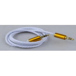 Шнур AUX (Джек 3,5 - Джек 3,5) 1м JD-124 резиновый белый