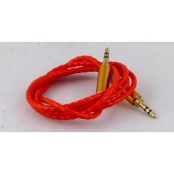 Шнур AUX (Джек 3,5 - Джек 3,5) 1м JD-124 резиновый красный