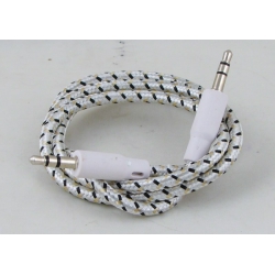 Шнур AUX (Джек 3,5 - Джек 3,5) 1м HB-T03 тканевый деш. черный