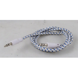 Шнур AUX (Джек 3,5 - Джек 3,5) 1м HB-T03 тканевый деш. синий