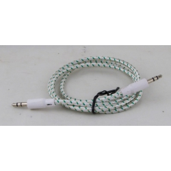Шнур AUX (Джек 3,5 - Джек 3,5) 1м HB-T03 тканевый деш. зеленый